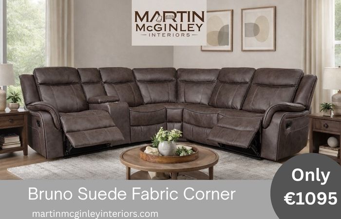 New Bruno Fabric Corner Sofa Sets