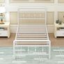 Single Bed Frame 3ft with Headboard and Footboard, Single Metal Bed Frame 46 cm High with Steel Slats Support, Noise Free, Easy Assembly, White Image 6