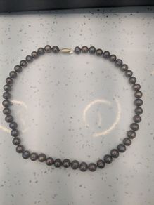 Honora chocolate pearl and 14 carat gold clasp necklace
