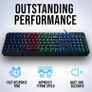 Chroma Gaming Keyboard UK Layout + Slim, Durable, Ergonomic, Quiet, Water Resistant, Silent Keys, USB + Wired Backlit Keyboard for Laptop PC Mac Gamer PS4 keyboard + NEW VERSION + Black  O5wt Image 4