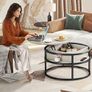 Round Lift Top Coffee Table, Coffee Tables for Living Room with Hidden Storage Compartment, Coffee Table with Storage for Home Office,Round Center Tables Living Room (White Oak) Image 5