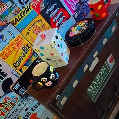 Retro collectible liquorice allsorts items..