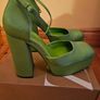 Zara green block high heels uk5 Image 3