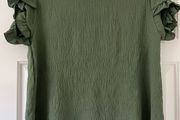 Ladies Khaki Green Top , Made In Italy