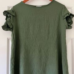 Size 12 Khaki Green Top , Made In Italy