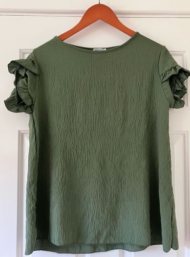 Size 12 Khaki Green Top , Made In Italy