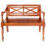 Batavia Bench 98 cm Solid Mahogany Wood Dark Brown Image 2