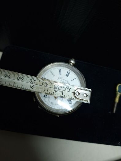 Vintage P.G. Graves Sheffield pocket watch, 935 silver case, with key