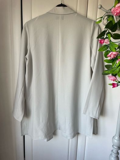 jacket grey green shade edge to edge blazer jacket size 12/14