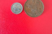 1968 Irish Penny 1d and Threepence 3d