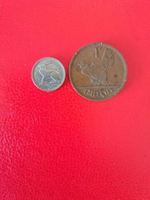 1968 Irish Penny 1d and Threepence 3d