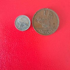 1968 Irish Penny 1d and Threepence 3d
