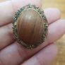 Vintage wooden core brooch Image 2