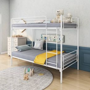 Metal Single Bunk Bed White Free Delivery Limited Offer!