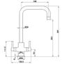 Walton Chrome Mono Kitchen Sink Mixer Tap | Square U-Spout Image 4