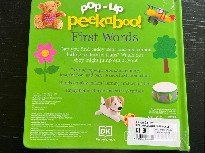 Pop up Peekaboo: First Words board book EUC