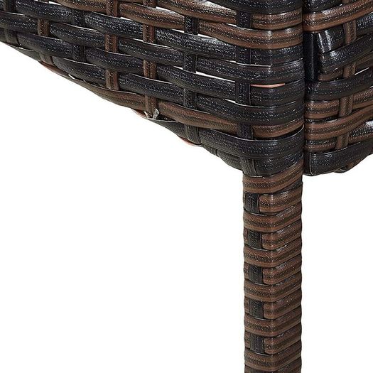 4-Piece Outdoor Rattan Patio Set with Glass Coffee Table  Brown