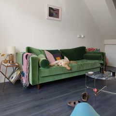 Velvet 3 Seater Couch - Good Condition