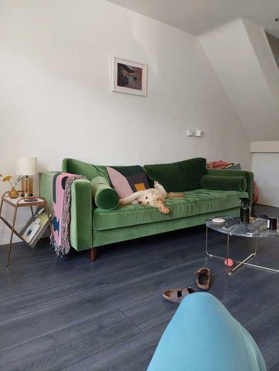 Velvet 3 Seater Couch - Good Condition