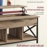 Lift Top Coffee Table with Hidden Storage and Shelves Camel Brown and Black Image 3