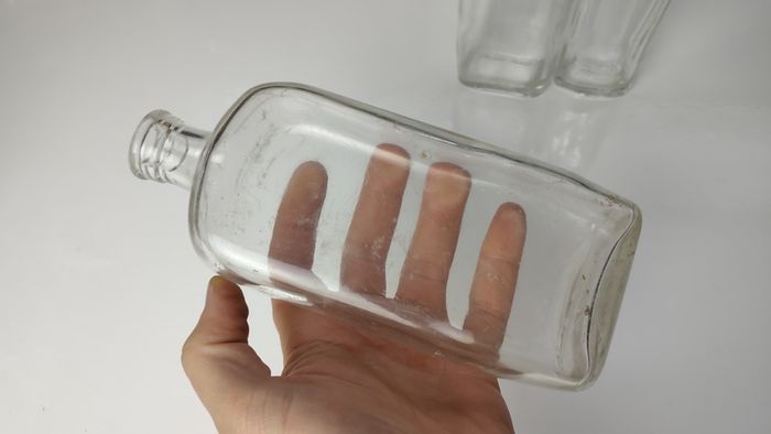 330 - Set of 3 Vintage Clear Glass Collectible Decorative Bottles