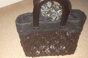 Small Woven Black Handbag