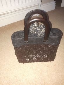 Small Woven Black Handbag