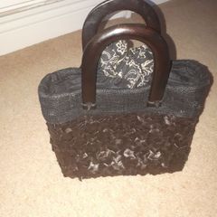 Small Woven Black Handbag