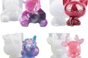 4 Pcs 3D Animals Epoxy Resin Mould Silicone Crystal Epoxy Casting Mold DIY Crafts Tool for Handmade Candle, Resin Crafts (FREE POSTAGE)
