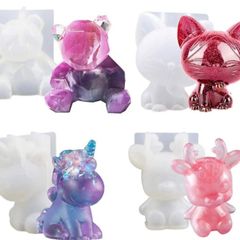 4 Pcs 3D Animals Epoxy Resin Mould Silicone Crystal Epoxy Casting Mold DIY Crafts Tool for Handmade Candle, Resin Crafts (FREE POSTAGE)