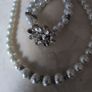 Pearl Necklace & Bracelet With Stone Pattern. . -   New. Image 3