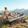 Camping Cot with Soft Pad, 80cm Extra Wide Folding Cots with Side Pocket and Carry Bag, Grey Image 5