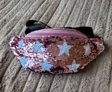 Pink Star Sequin Waist Bag