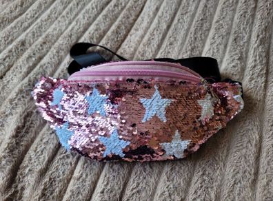 Pink Star Sequin Waist Bag