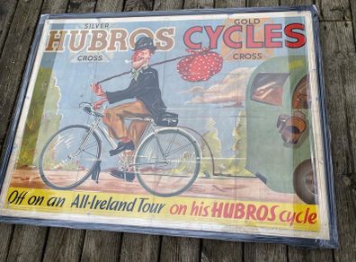 Rare Vintage Hubros Cycles All Ireland cycling Tour 1950s