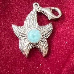 Vintage Sterling silver larimar star pendant