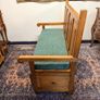 Vintage Mexican Pine High Back Bench with Storage Image 6