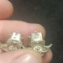 Vintage Sterling Silver Filigree Flower Earrings Clip On Image 4