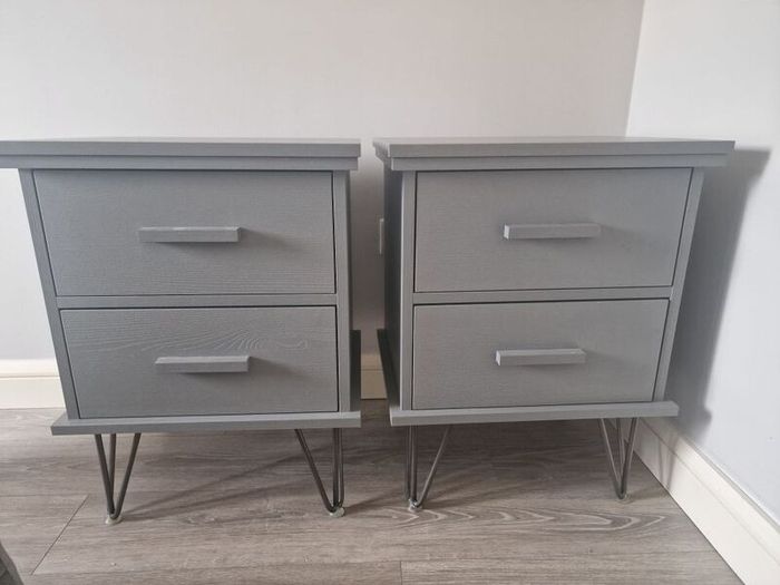 Grey bedside tables / lockers x2 (High quality)