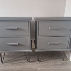 Grey bedside tables / lockers x2 (High quality)