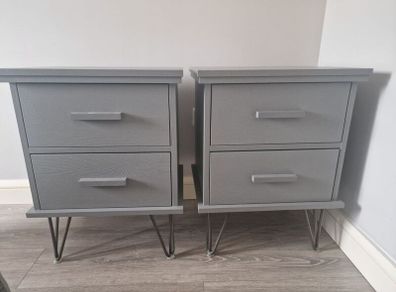Grey bedside tables / lockers x2 (High quality)