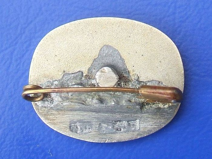 BOWATERS PAPER MILLS (hallmarked solid silver) - a vintage 25 Years Long Service enamel badge