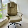 Cream Leather Chair Image 8