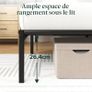 Bed 90 x 190 cm Metal Frame with Headboard  Easy Assembly Height 30 cm with Slats Support Storage Space Under the Modern Design  Black Image 9