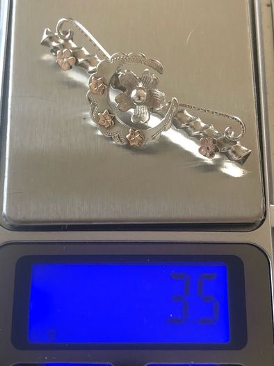 antique victorian sterling silver sweetheart brooch