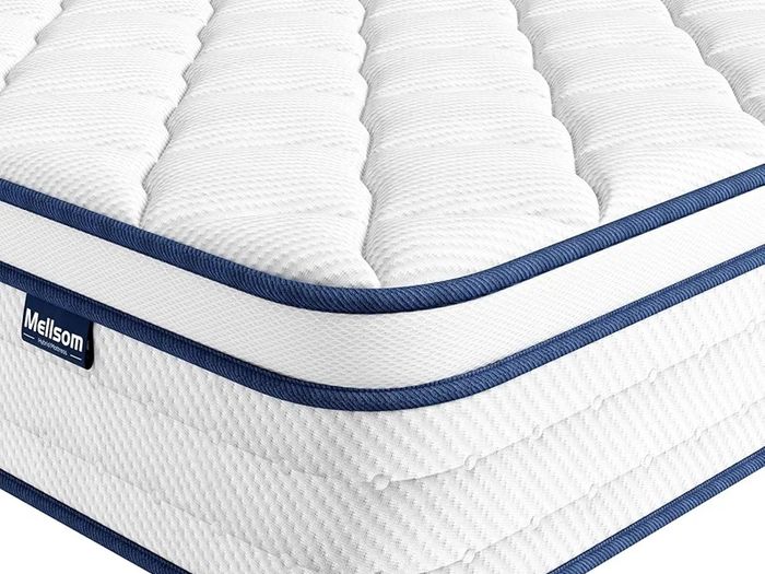 Double Mattress 4FT6, Memory Foam and 7-Zone Pocket Spring Orthopedic Hybrid Double Size Mattress In a Box, Medium Firm Feel for Pressure & Back Pain Relief, 135x190x25cm