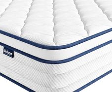 Double Mattress 4FT6, Memory Foam and 7-Zone Pocket Spring Orthopedic Hybrid Double Size Mattress In a Box, Medium Firm Feel for Pressure & Back Pain Relief, 135x190x25cm