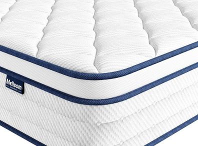 Double Mattress 4FT6, Memory Foam and 7-Zone Pocket Spring Orthopedic Hybrid Double Size Mattress In a Box, Medium Firm Feel for Pressure & Back Pain Relief, 135x190x25cm