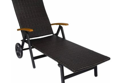 BRAND NEW Rattan Sun Lounger Beach Chair Adjustable Deck Chair Folding Loungers Outdoor Furniture