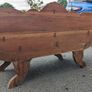 Solid wood 2-seater with scrolled arms and carving Image 6